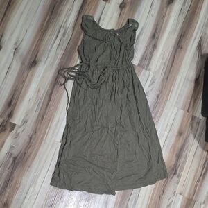 Baby Be Mine Khaki Maxi MATERNITY Dress